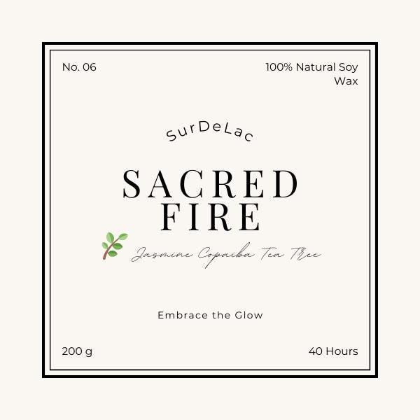 Sacred Fire – Lumânare Artizanală Turnată Manual din Ceară de Soia