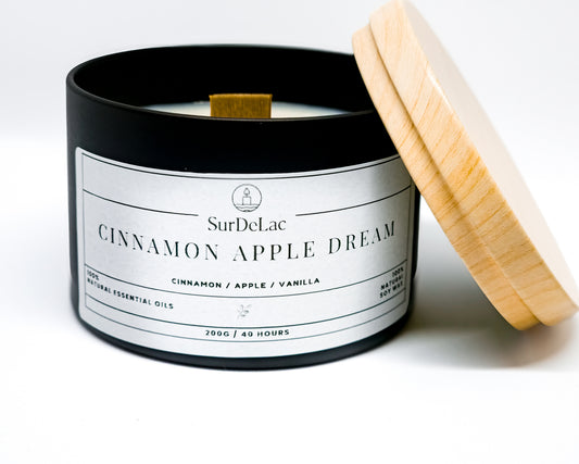 Cinnamon Apple Dream - Lumânare Artizanală Turnată Manual din Ceară de Soia