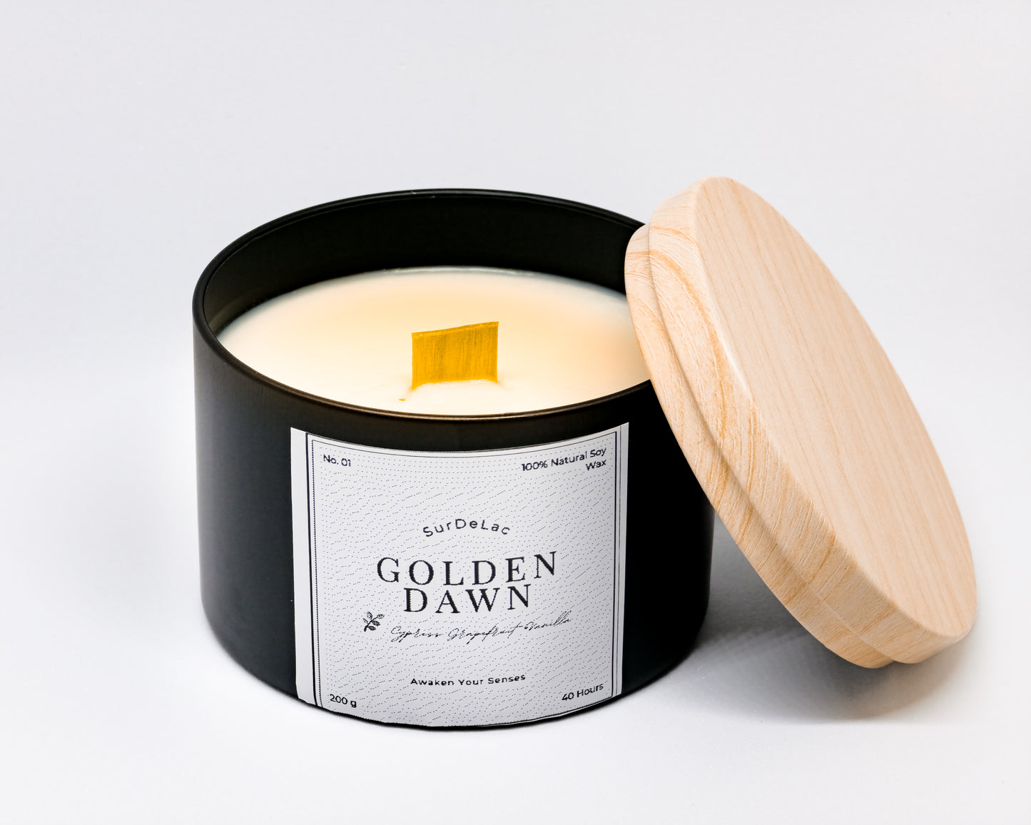 Golden Dawn - Lumânare Artizanală Turnată Manual din Ceară de Soia