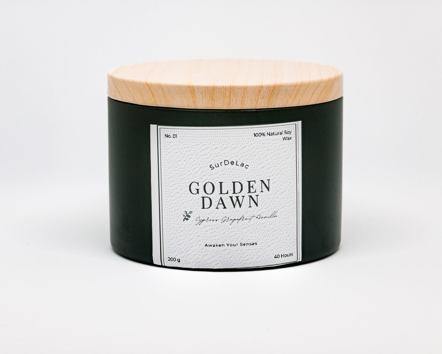 Golden Dawn - Lumânare Artizanală Turnată Manual din Ceară de Soia